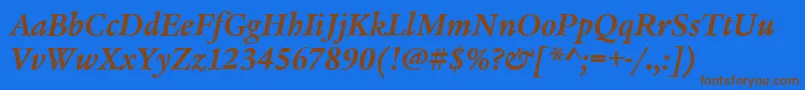 LegacySerifItcTtBolditalic Font – Brown Fonts on Blue Background