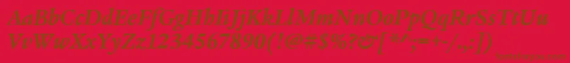 LegacySerifItcTtBolditalic Font – Brown Fonts on Red Background