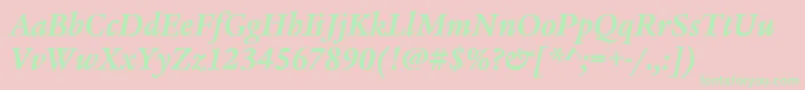 LegacySerifItcTtBolditalic Font – Green Fonts on Pink Background