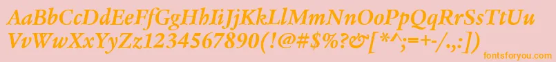 LegacySerifItcTtBolditalic Font – Orange Fonts on Pink Background