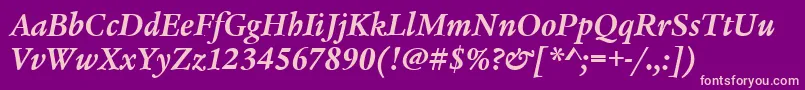 LegacySerifItcTtBolditalic Font – Pink Fonts on Purple Background