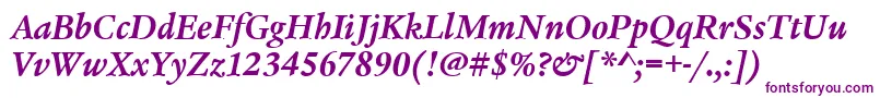 LegacySerifItcTtBolditalic Font – Purple Fonts on White Background
