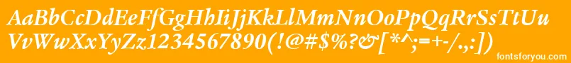 LegacySerifItcTtBolditalic Font – White Fonts on Orange Background
