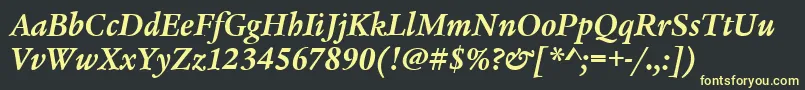 LegacySerifItcTtBolditalic Font – Yellow Fonts on Black Background