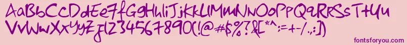 Fonte kkontagion print   Normal – fontes roxas em um fundo rosa