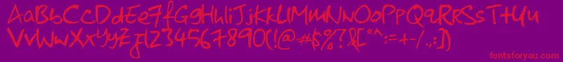 kkontagion print   Normal-Schriftart – Rote Schriften auf violettem Hintergrund