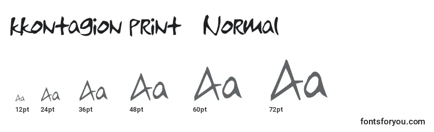 Größen der Schriftart Kkontagion print   Normal