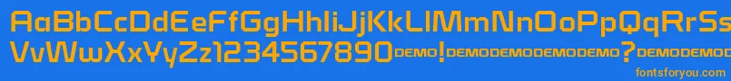 フォントKlapt Bold – オレンジ色の文字が青い背景にあります。