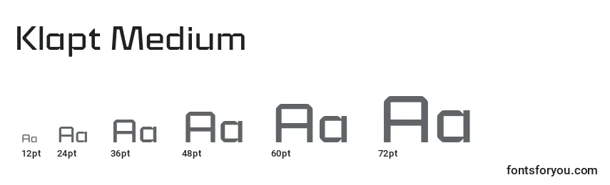 Размеры шрифта Klapt Medium