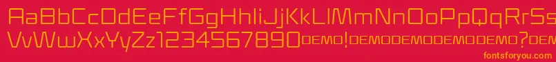 Klapt Regular-Schriftart – Orangefarbene Schriften auf rotem Hintergrund