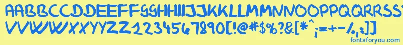 Klausj   Font – Blue Fonts on Yellow Background