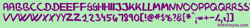 Klausj   Font – Purple Fonts on Green Background