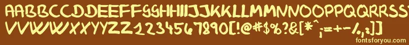 Klausj   Font – Yellow Fonts on Brown Background