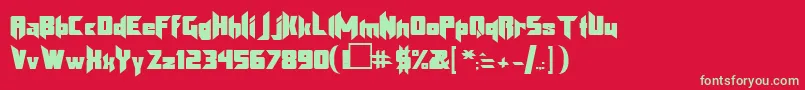 フォントKLB      – 赤い背景に緑の文字