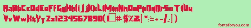 フォントKLB      – 赤い文字の緑の背景