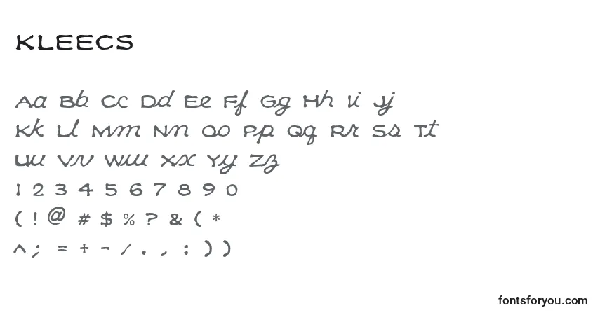 Czcionka KLEECS   (131787) – alfabet, cyfry, specjalne znaki