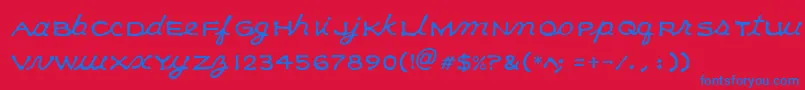 KLEECS   Font – Blue Fonts on Red Background