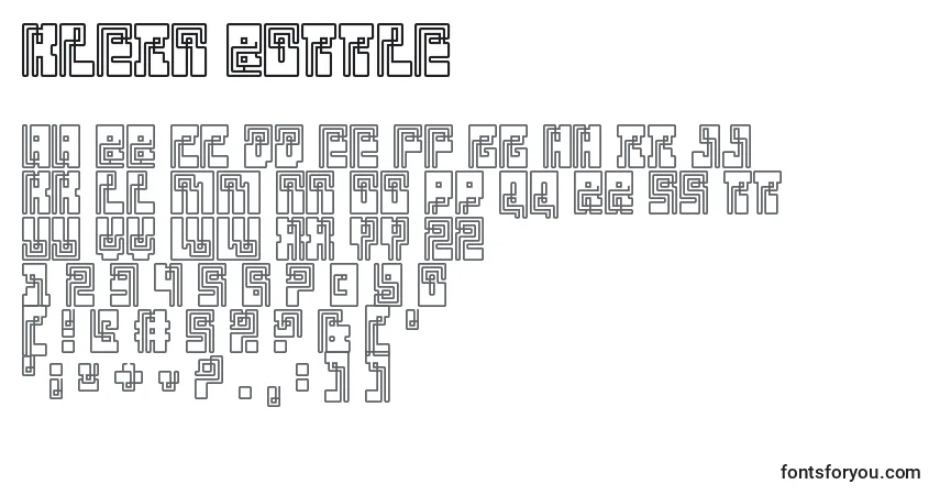 Schriftart Klein Bottle – Alphabet, Zahlen, spezielle Symbole