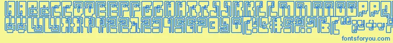 Klein Bottle Font – Blue Fonts on Yellow Background