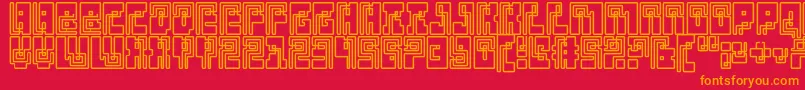 Klein Bottle Font – Orange Fonts on Red Background