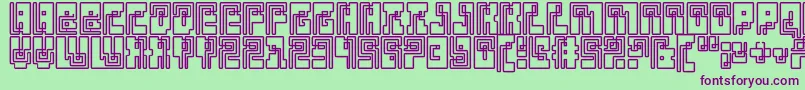 Klein Bottle Font – Purple Fonts on Green Background