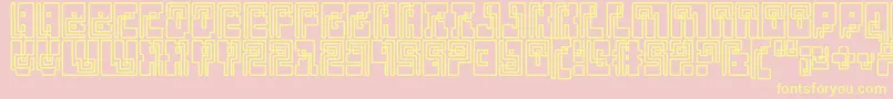 Klein Bottle Font – Yellow Fonts on Pink Background