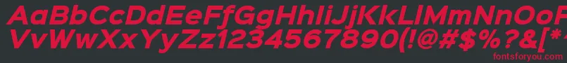 Sinkinsans800blackitalic Font – Red Fonts on Black Background