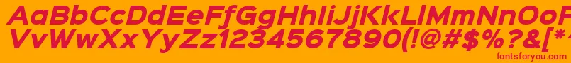 Sinkinsans800blackitalic Font – Red Fonts on Orange Background