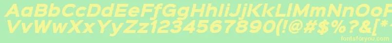 Fonte Sinkinsans800blackitalic – fontes amarelas em um fundo verde