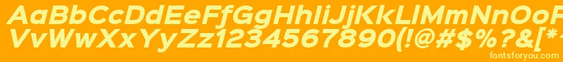 Sinkinsans800blackitalic-fontti – keltaiset fontit oranssilla taustalla