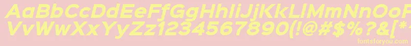 Czcionka Sinkinsans800blackitalic – żółte czcionki na różowym tle