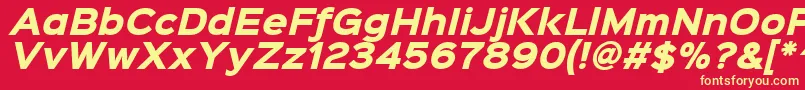 Sinkinsans800blackitalic Font – Yellow Fonts on Red Background