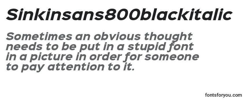 Review of the Sinkinsans800blackitalic Font