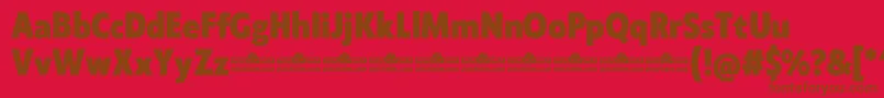 Klein Condensed ExtraBold trial Font – Brown Fonts on Red Background