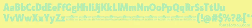 Klein Condensed ExtraBold trial Font – Green Fonts on Yellow Background