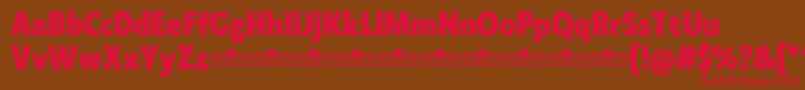 Klein Condensed ExtraBold trial Font – Red Fonts on Brown Background