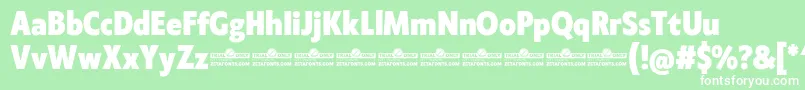 フォントKlein Condensed ExtraBold trial – 緑の背景に白い文字