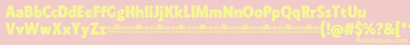 Klein Condensed ExtraBold trial Font – Yellow Fonts on Pink Background