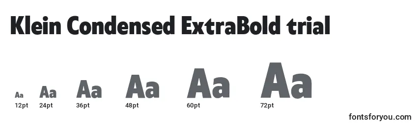 Размеры шрифта Klein Condensed ExtraBold trial