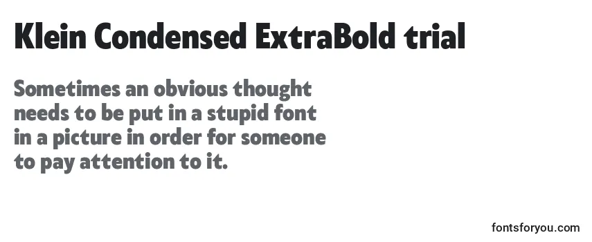 Шрифт Klein Condensed ExtraBold trial