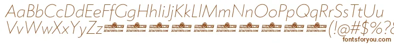 Klein ExtraLight Italic trial Font – Brown Fonts on White Background