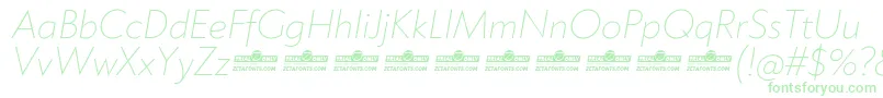 Klein ExtraLight Italic trial Font – Green Fonts on White Background