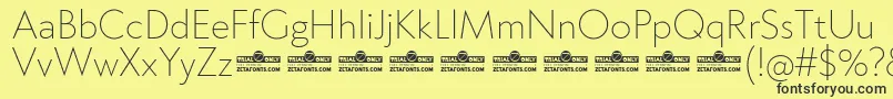 Klein ExtraLight trial Font – Black Fonts on Yellow Background