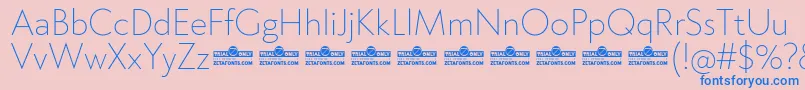 Klein ExtraLight trial Font – Blue Fonts on Pink Background