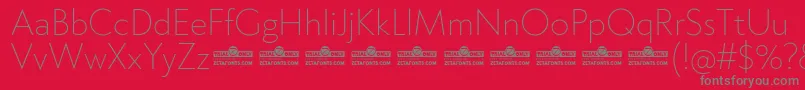 Klein ExtraLight trial Font – Gray Fonts on Red Background