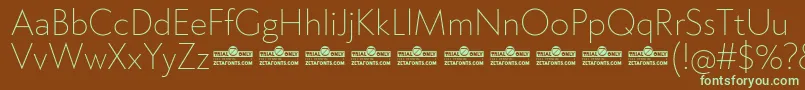 Klein ExtraLight trial Font – Green Fonts on Brown Background