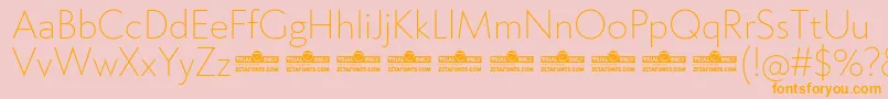 Klein ExtraLight trial-Schriftart – Orangefarbene Schriften auf rosa Hintergrund