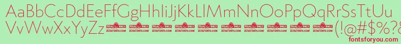 Klein ExtraLight trial Font – Red Fonts on Green Background
