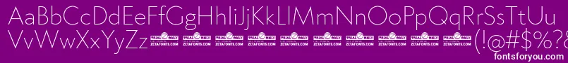 Klein ExtraLight trial Font – White Fonts on Purple Background