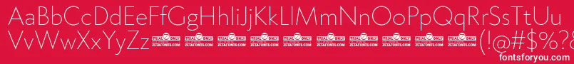 Klein ExtraLight trial Font – White Fonts on Red Background